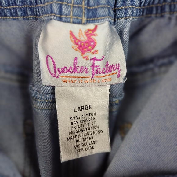 NWT Quacker Factory Bronze Stones and Metallic Floral Bootcut Jeans A16586 - Picture 7 of 8